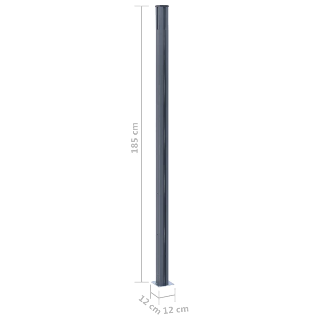Postes de valla 2 unidades aluminio gris oscuro 185 cm