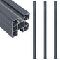 Fence posts 2 pcs dark grey aluminium 185 cm