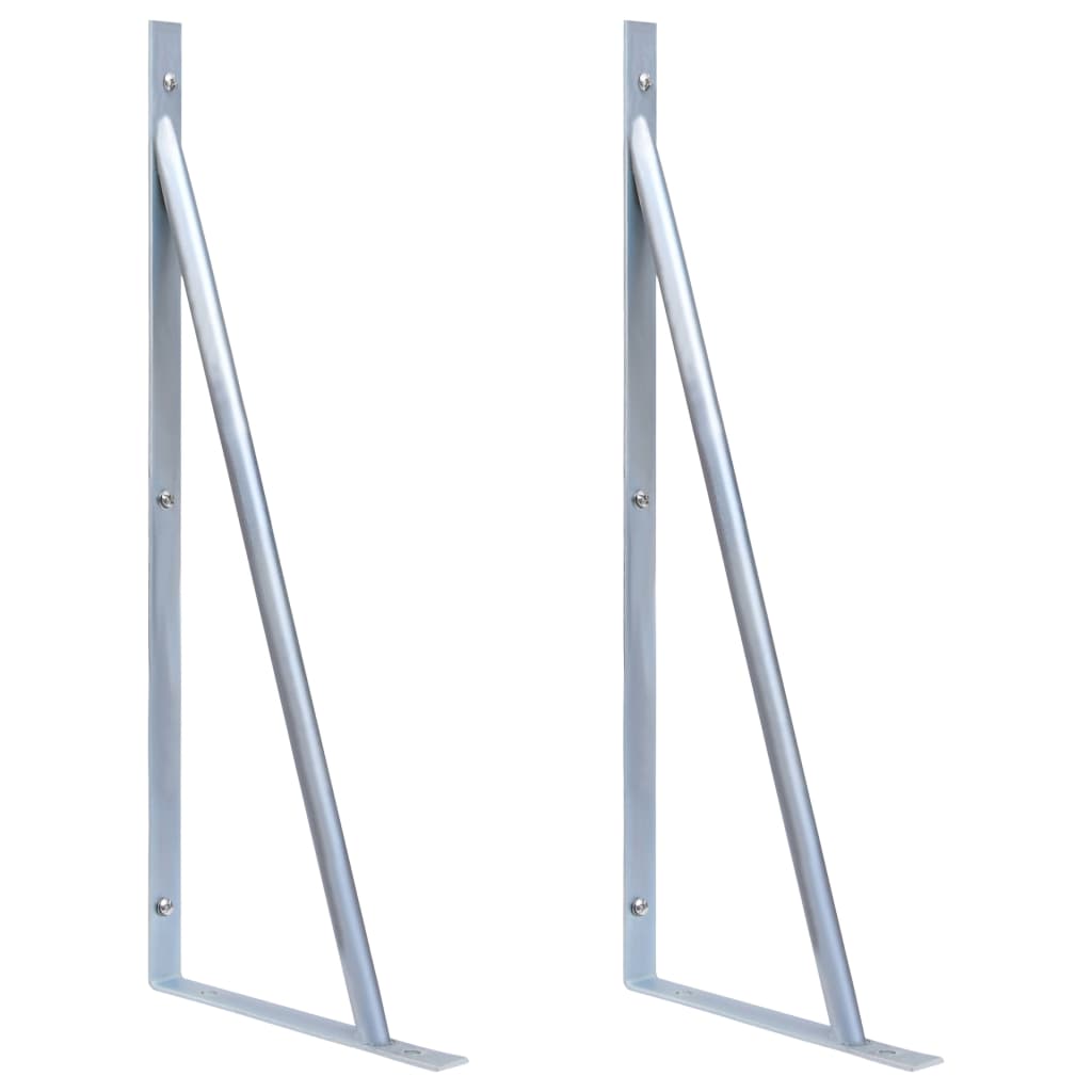 Soportes para postes de valla 2 unidades acero galvanizado