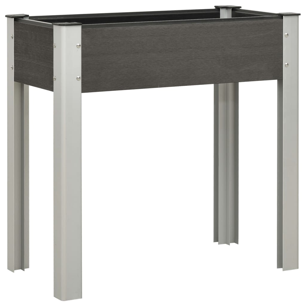 Garden raised bed with shelf WPC grey 50x50x90 cm