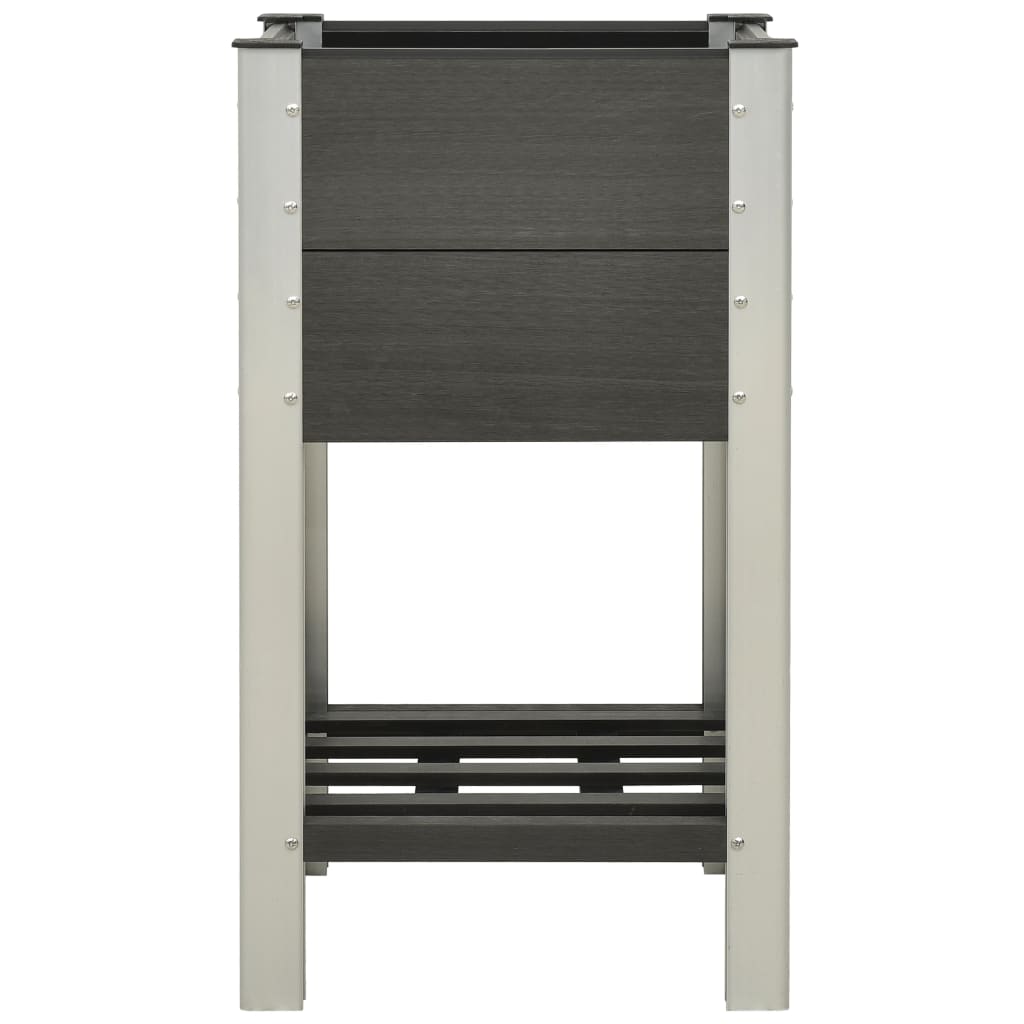Mesa de cultivo para jardín con estante WPC gris 50x50x90 cm