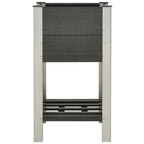 Mesa de cultivo para jardín con estante WPC gris 50x50x90 cm