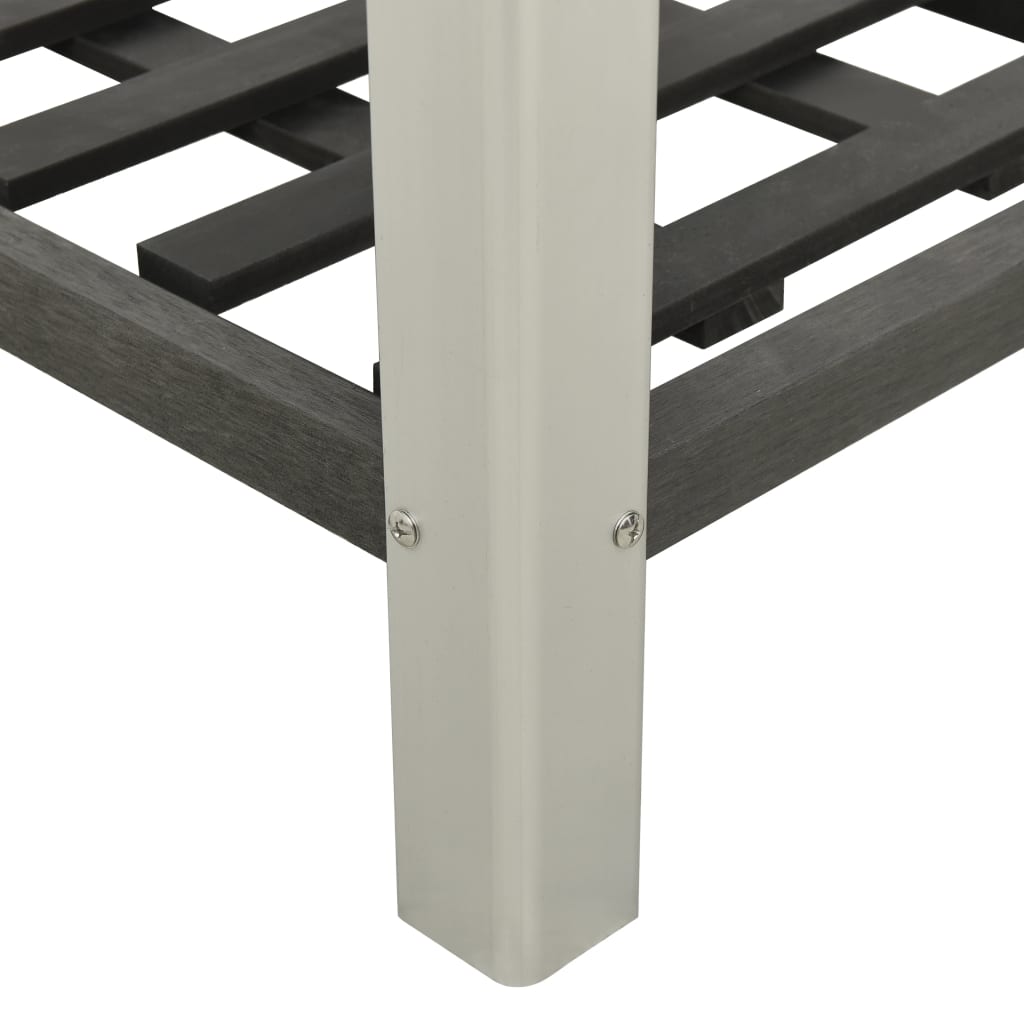 Mesa de cultivo para jardín con estante WPC gris 50x50x90 cm