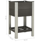 Mesa de cultivo para jardín con estante WPC gris 50x50x90 cm