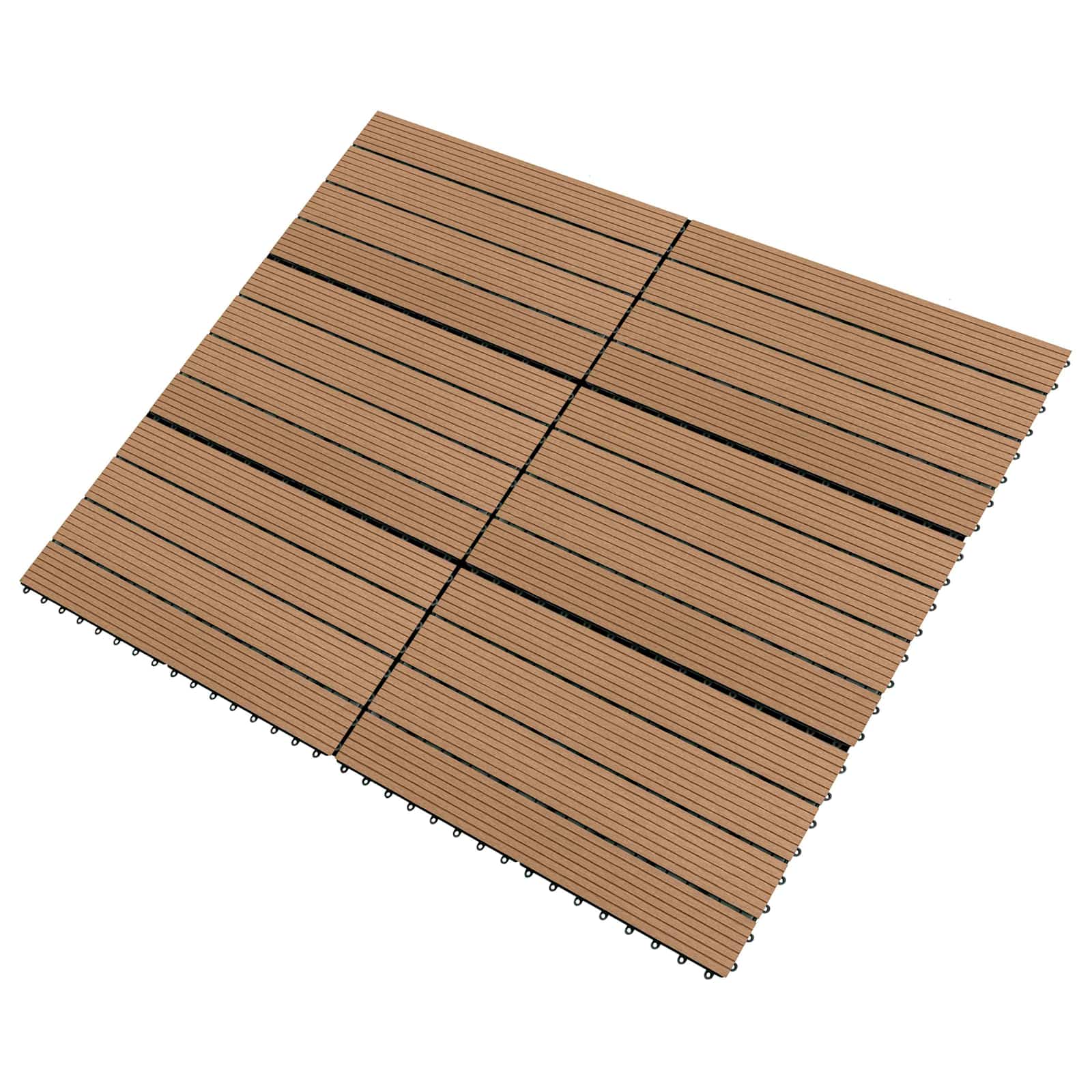 Tile de Decking 6 pcs Marrón 60 x 30 cm WPC