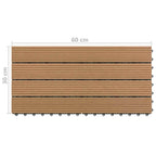 Tile de Decking 6 pcs Marrón 60 x 30 cm WPC