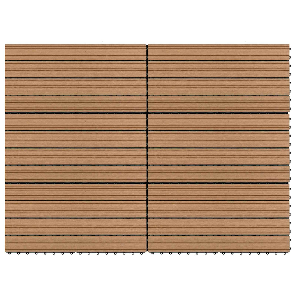 Tile de Decking 6 pcs Marrón 60 x 30 cm WPC