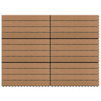 Tile de Decking 6 pcs Marrón 60 x 30 cm WPC
