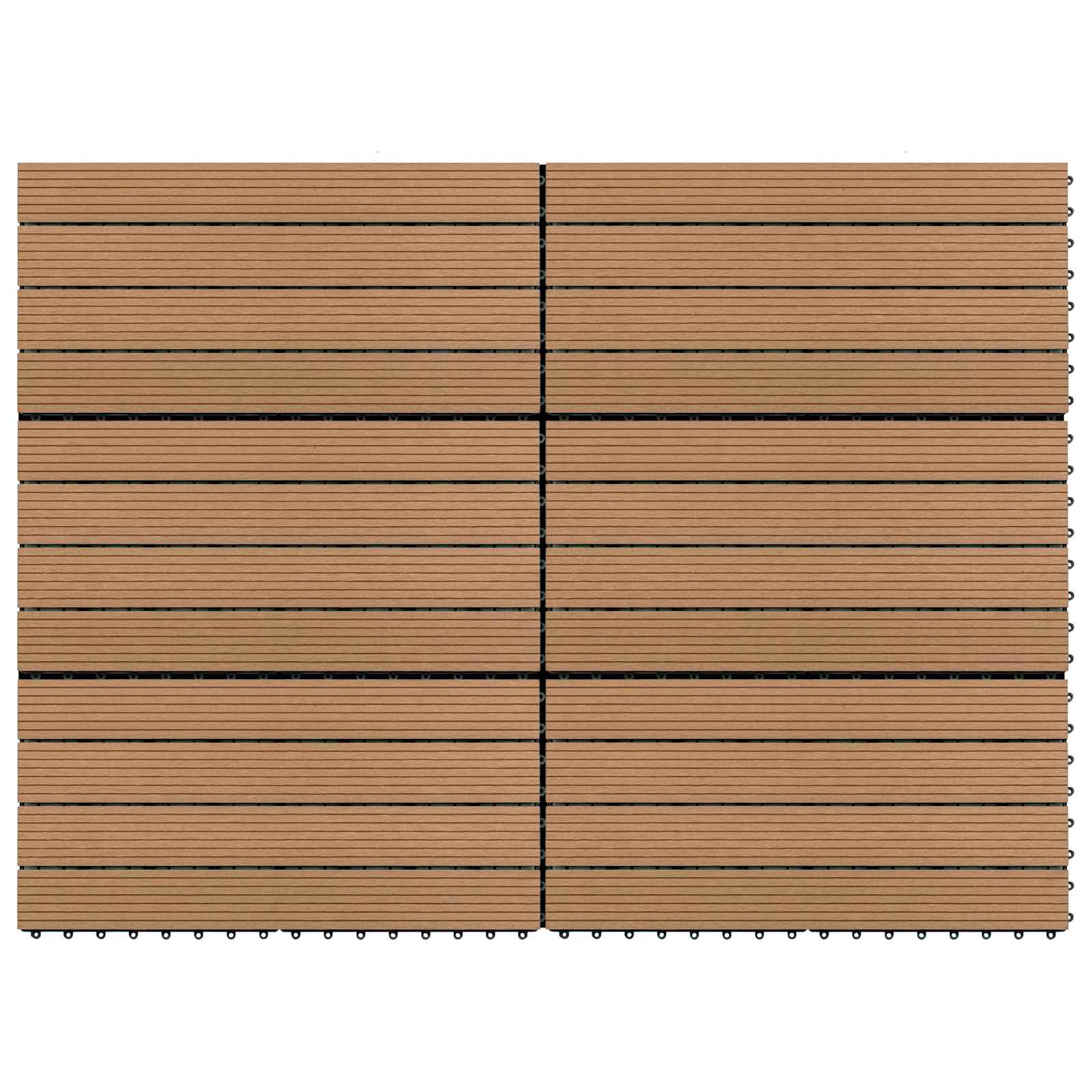 Tile de Decking 6 pcs Marrón 60 x 30 cm WPC