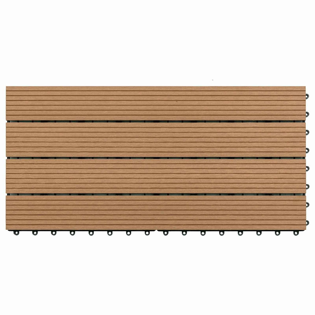 Tile de Decking 6 pcs Marrón 60 x 30 cm WPC