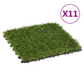 Artificial grass tiles 11 pcs green 30x30 cm