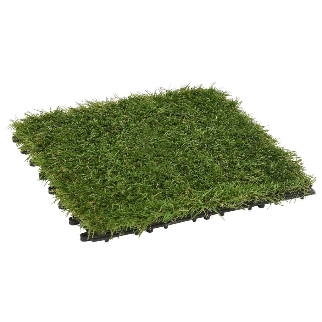 Artificial grass tiles 11 pcs green 30x30 cm