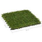 Artificial grass tiles 11 pcs green 30x30 cm