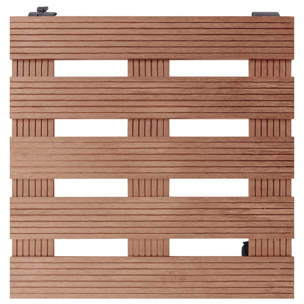 Soporte con ruedas para plantas 2 uds WPC marrón 30x30x7,5 cm