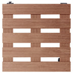 Soporte con ruedas para plantas 2 uds WPC marrón 30x30x7,5 cm