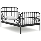 Estructura cama extensible sin colchón metal negro 80x130/200cm