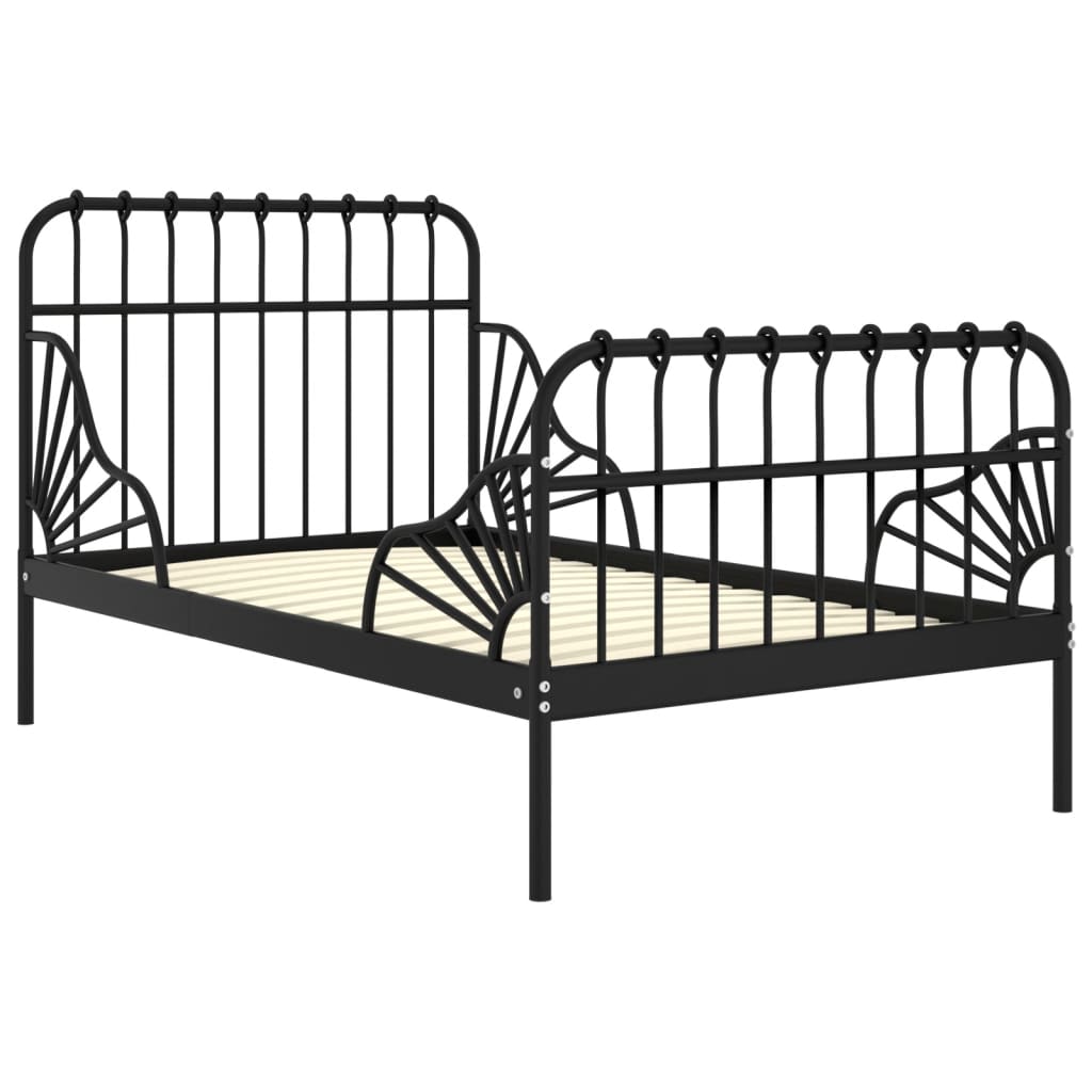 Estructura cama extensible sin colchón metal negro 80x130/200cm