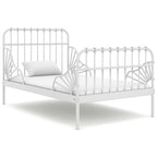 Cama extensible sin colchón metal blanco 80x130/200 cm