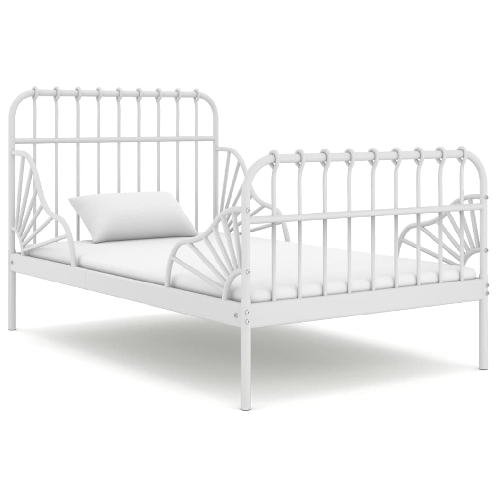 Cama extensible sin colchón metal blanco 80x130/200 cm