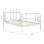 Cama extensible sin colchón metal blanco 80x130/200 cm