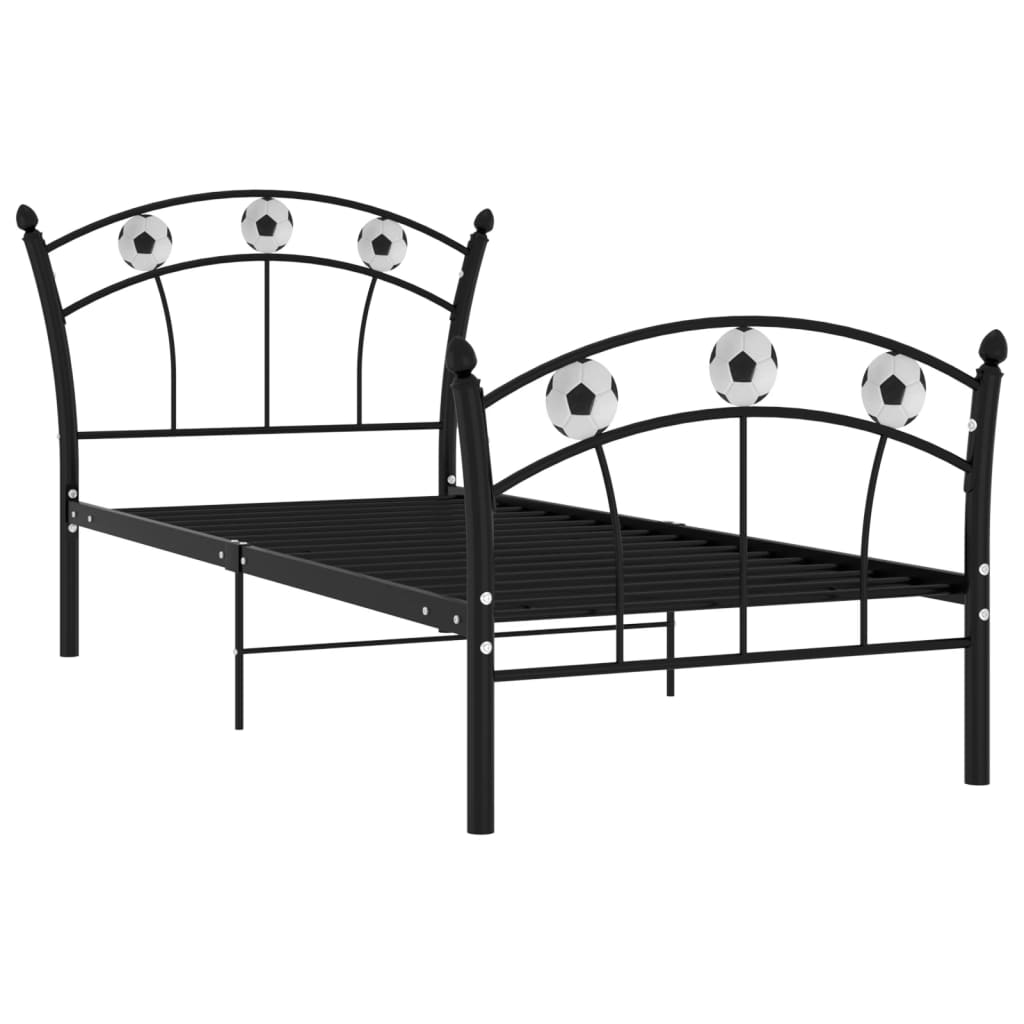 Estructura de cama sin colchón metal negro 90x200 cm