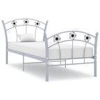 Estructura de cama sin colchón metal gris 90x200 cm