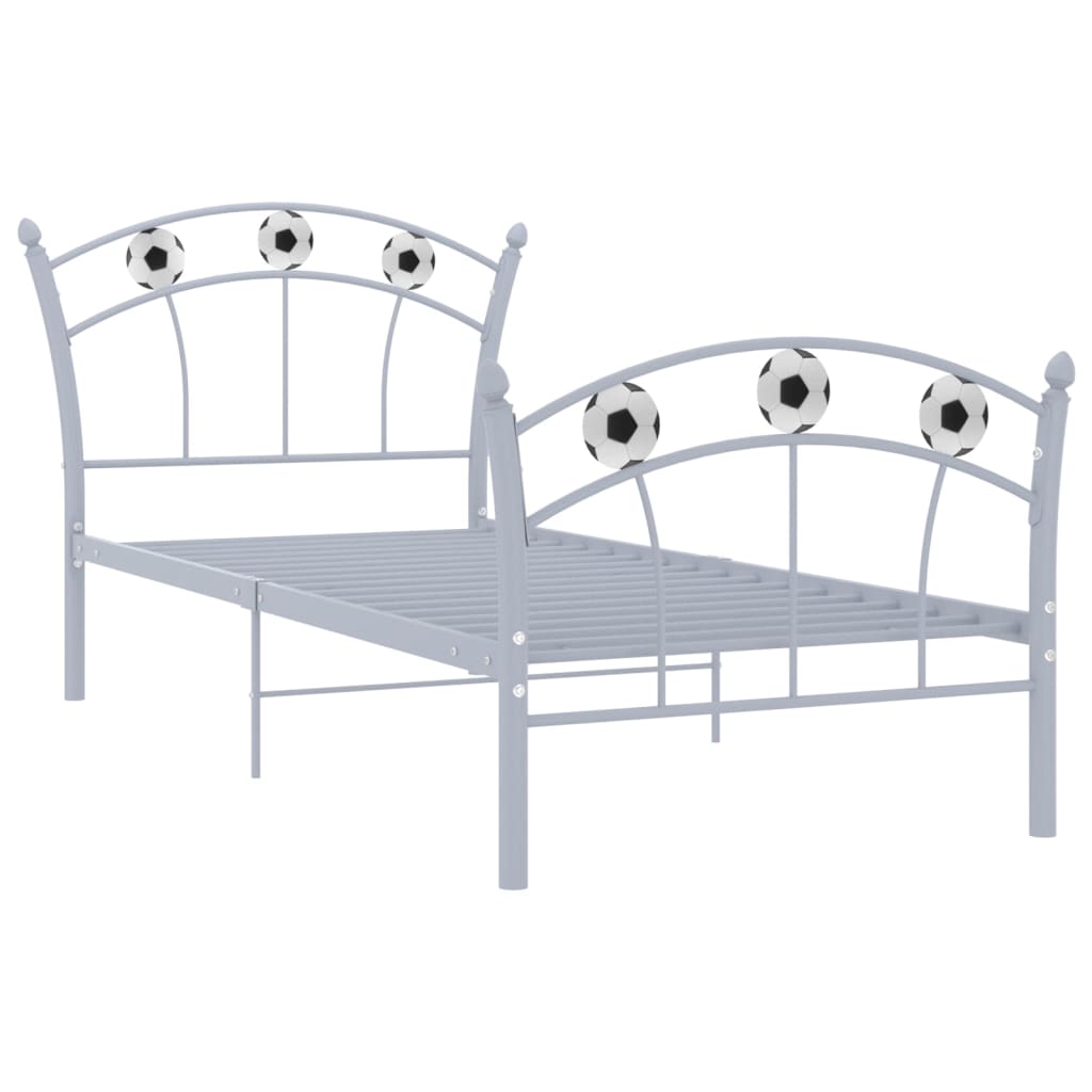 Estructura de cama sin colchón metal gris 90x200 cm