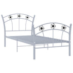 Estructura de cama sin colchón metal gris 90x200 cm