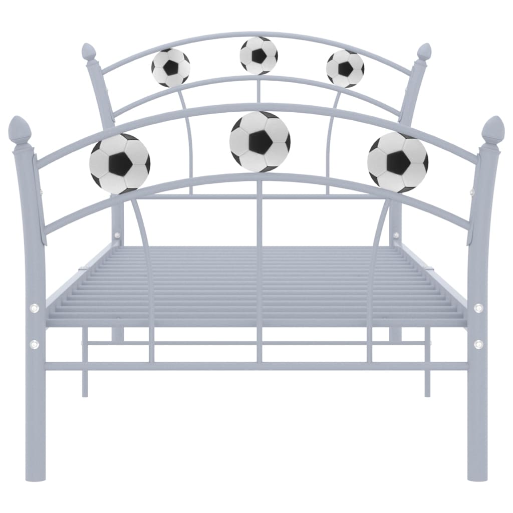 Estructura de cama sin colchón metal gris 90x200 cm