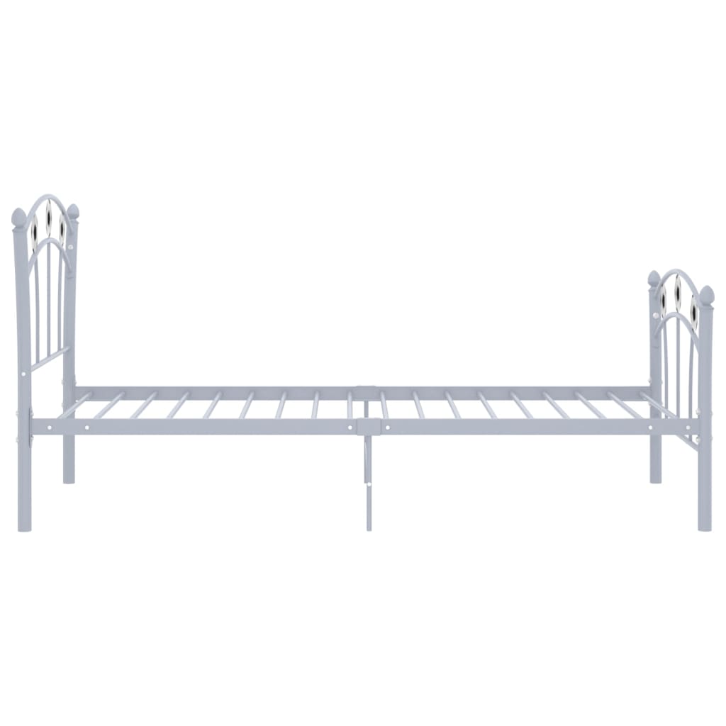 Estructura de cama sin colchón metal gris 90x200 cm