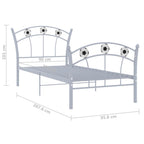 Estructura de cama sin colchón metal gris 90x200 cm