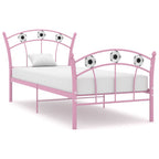 Estructura de cama sin colchón metal negro 90x200 cm