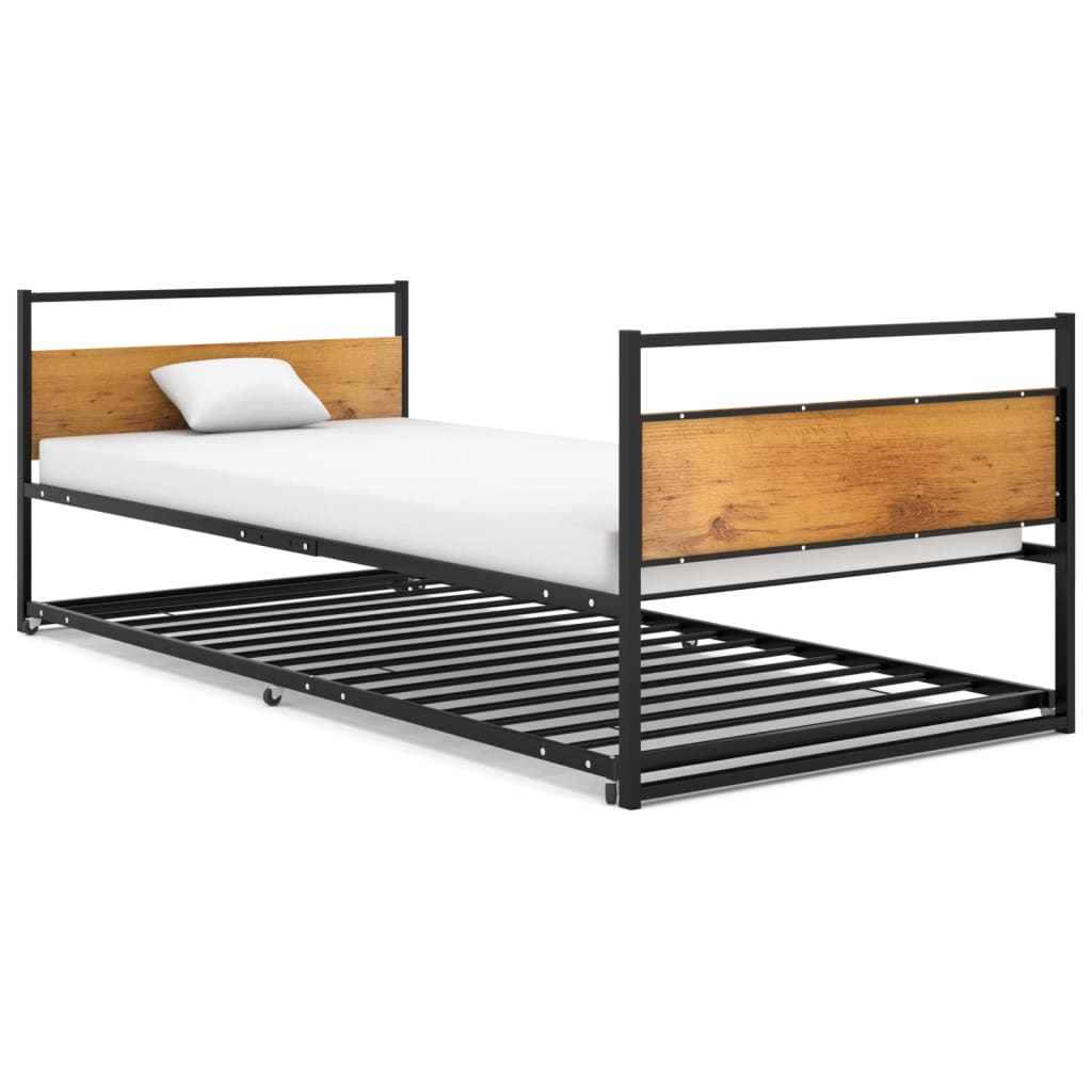 Estructura cama extensible sin colchón metal negro 80x130/200cm