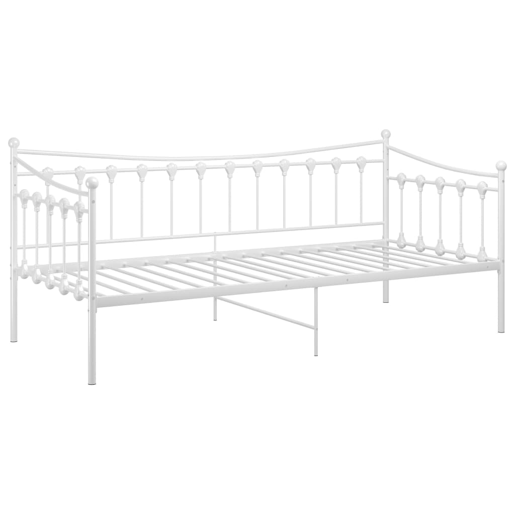 Estructura de sofá cama sin colchón metal blanco 90x200 cm