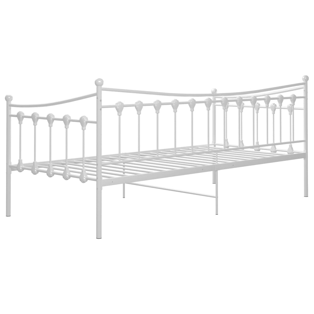 Estructura de sofá cama sin colchón metal blanco 90x200 cm