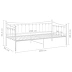 Estructura de sofá cama sin colchón metal blanco 90x200 cm