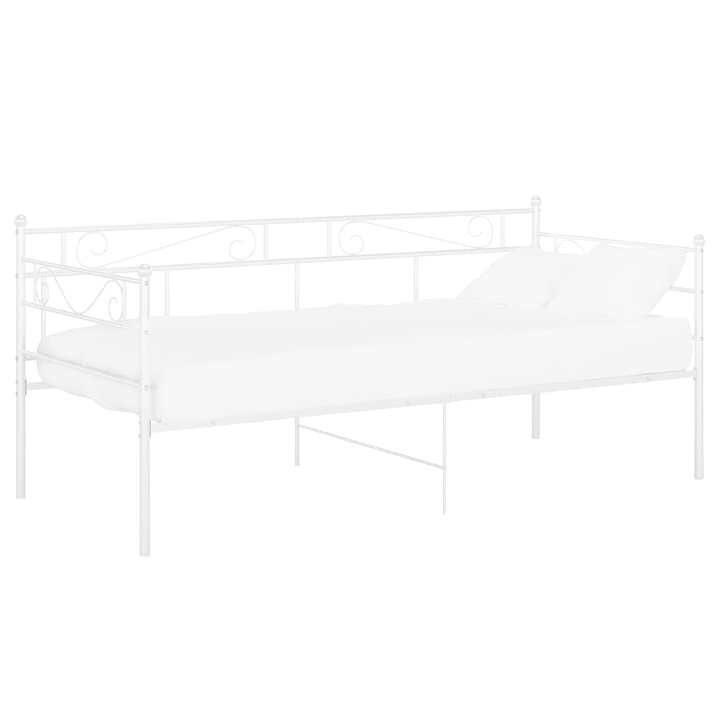 Estructura de sofá cama sin colchón metal blanco 90x200 cm