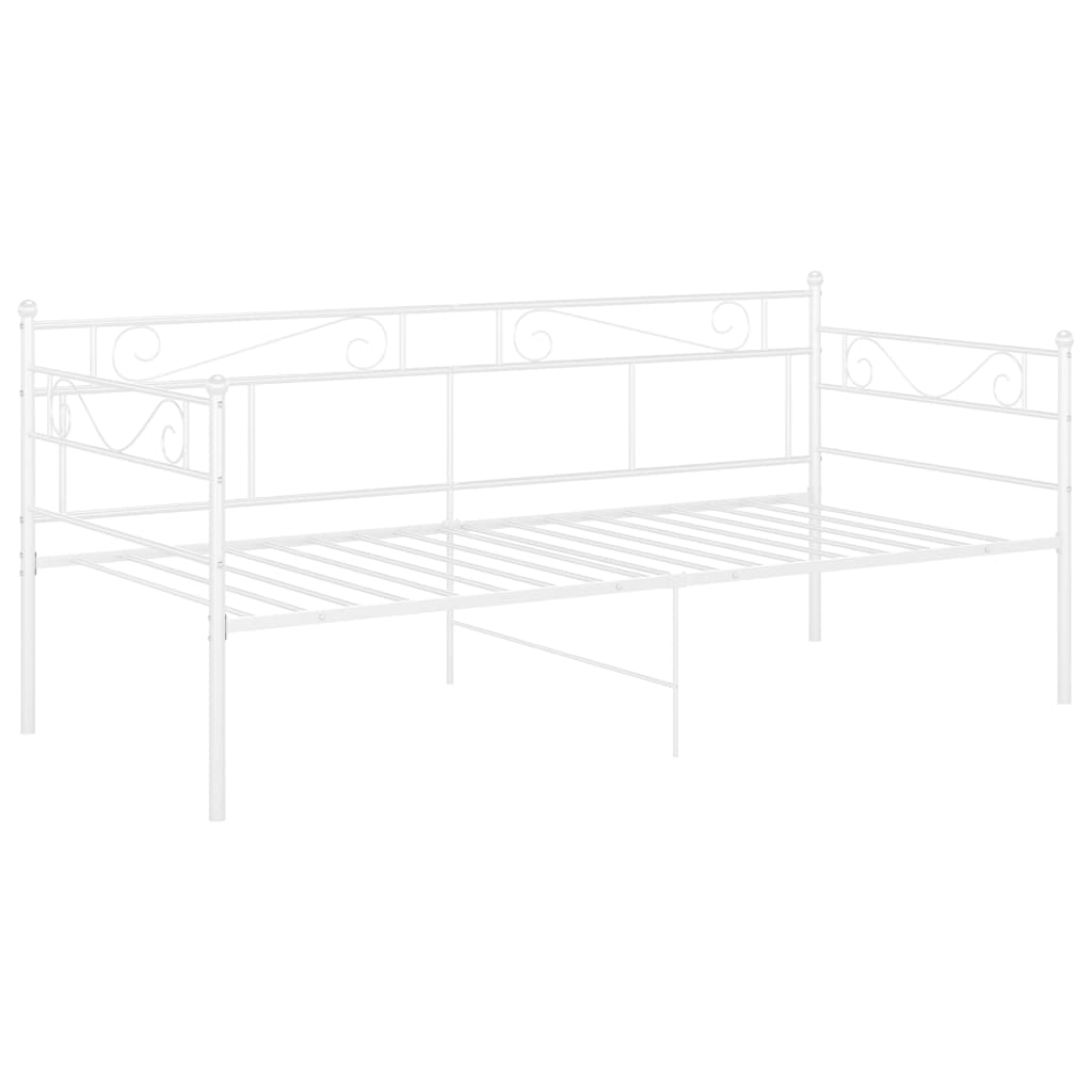 Estructura de sofá cama sin colchón metal blanco 90x200 cm