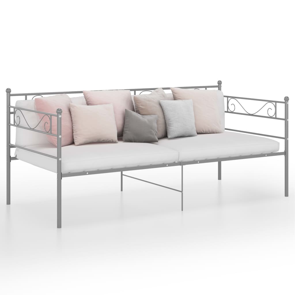 Sofa bed frame without mattress white metal 90x200 cm