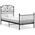 Estructura de cama sin colchón metal negro 90x200 cm