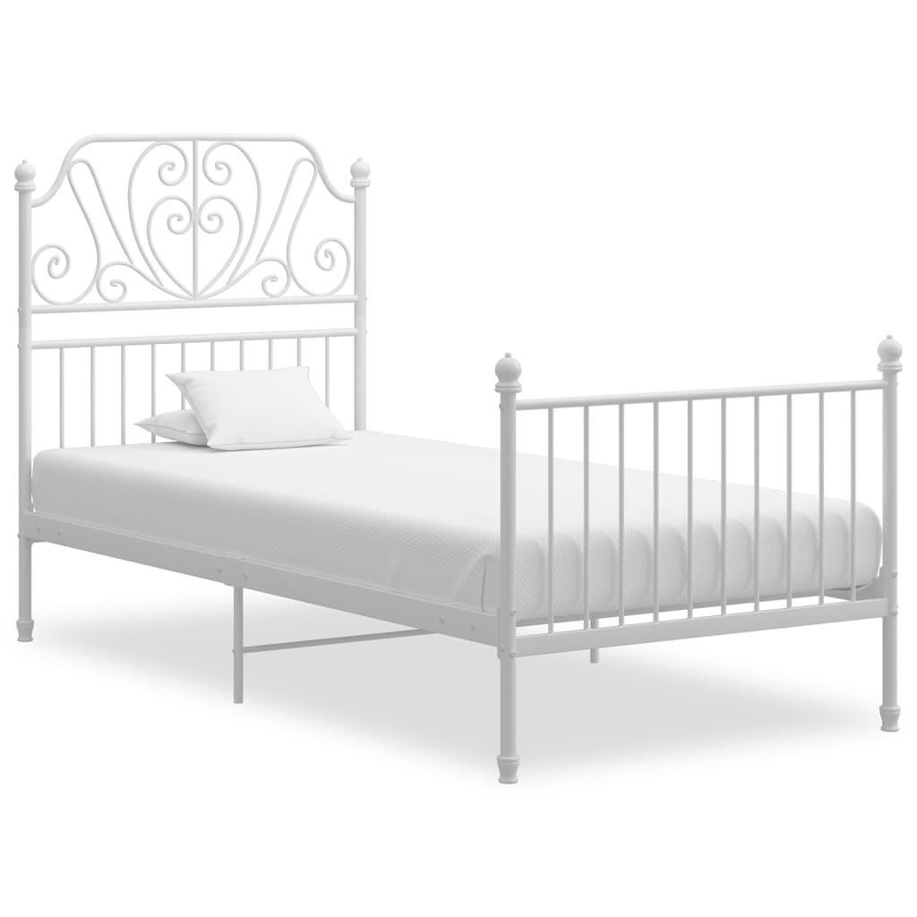Estructura de cama sin colchón metal blanco 160x200 cm