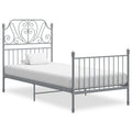 Estructura de cama sin colchón metal gris 90x200 cm