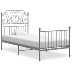 Estructura de cama sin colchón metal gris 90x200 cm