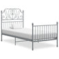Estrutura de cama sem colchão metal cinzento 90x200 cm