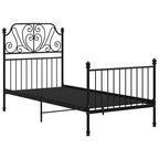 Estructura de cama sin colchón metal negro 100x200 cm