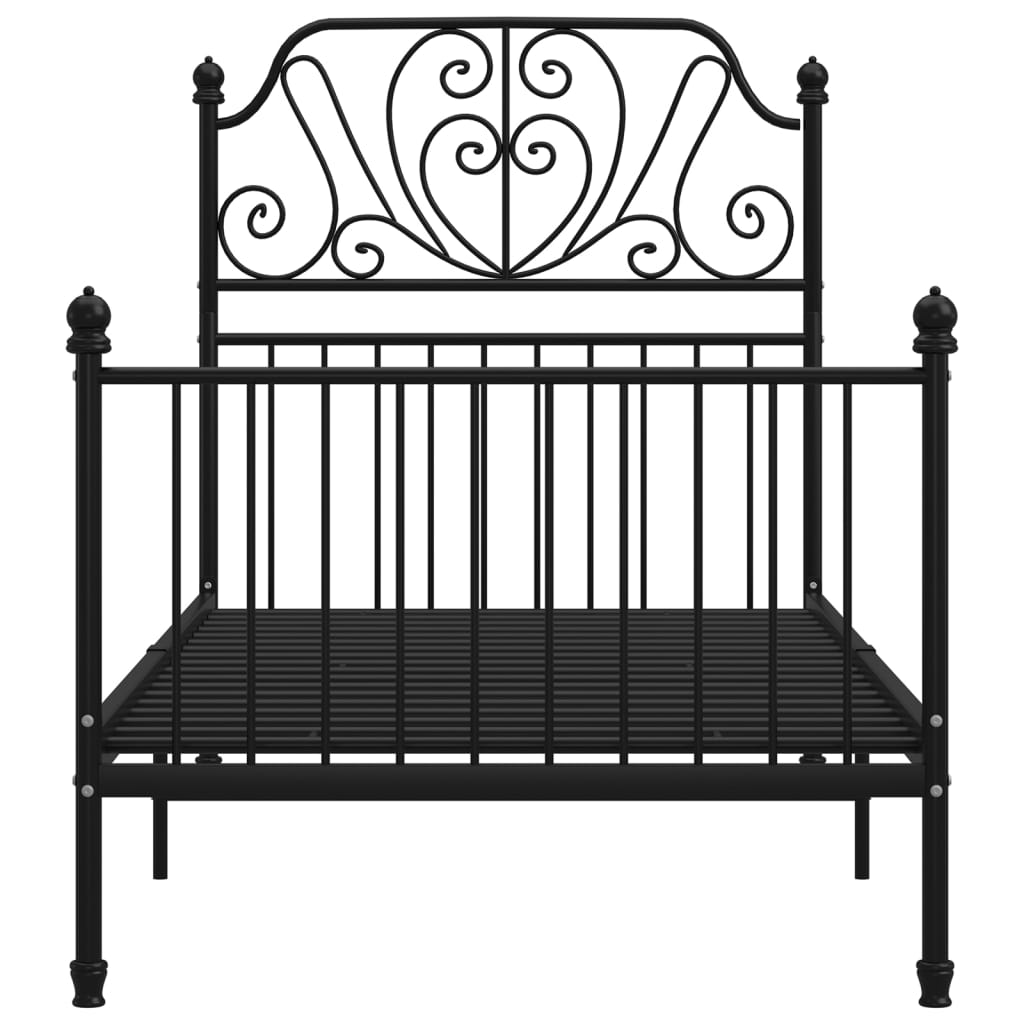 Estructura de cama sin colchón metal negro 100x200 cm
