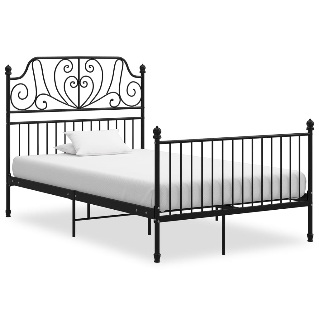 Estructura de cama sin colchón metal negro 100x200 cm