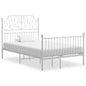 Extendable bed without mattress white metal 80x130/200 cm