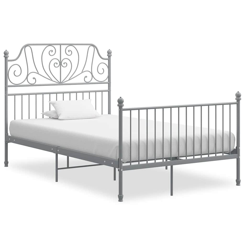 Estructura de cama sin colchón metal gris 120x200 cm