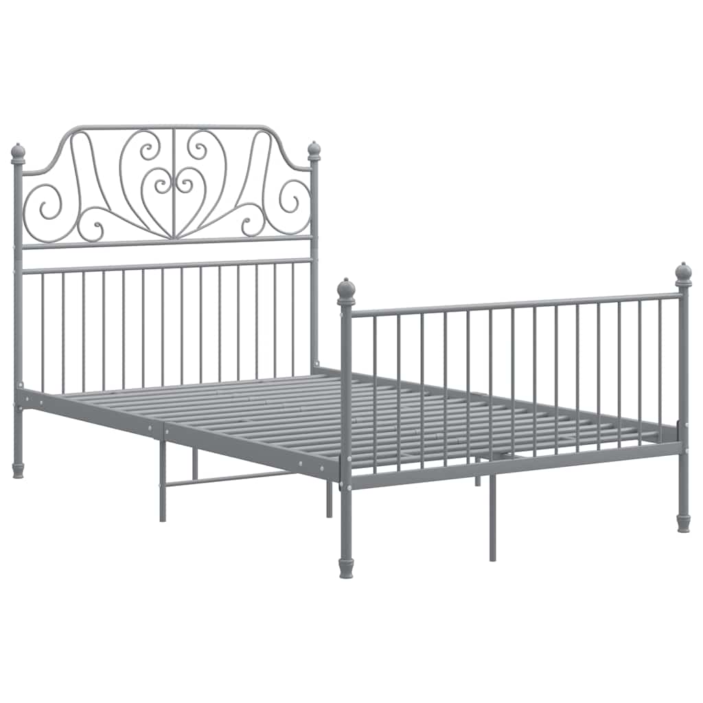 Estructura de cama sin colchón metal gris 120x200 cm